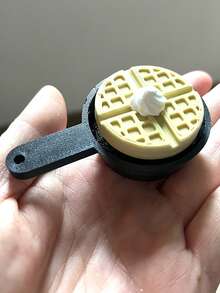 3D Frying Pan Waffle Sensory Toy, Cute Food Shaped Fidget Toy, Mini Handheld Clicker Suitable For Backpack Decor And Office Focus - Multicolor - View 6