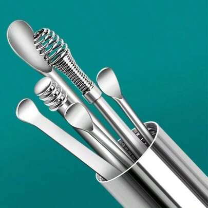 6-In-1 Portable Ear Wax Removal Tool Kit, Earwax Cleaner Curette Ear Spoon Ear Wax Removal Picker