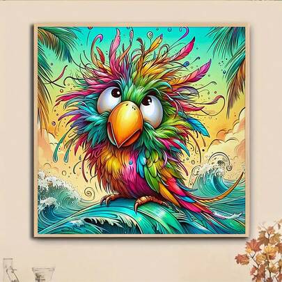 1pc DIY Cartoon Bird Pattern 5D Diamond Painting Kit, [30*30cm/11.8*11.8in] [40*40cm/15.7*15.7in], Suitable For Adult Beginners DIY Mosaic Diamond Art, Full Drill Handmade Hobby, Wall Decor Painting For Living Room, Bedroom, Office, Surprise Gift For Family And Friends, Frameless