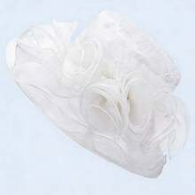 1 件女士优质欧根纱材质玫瑰花网眼太阳帽，透气、时尚、轻便，适合女性日常外出、旅行、宴会、聚会 - 彩色 - 查看 17