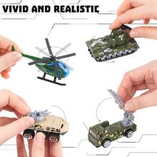 SHINDEL 62PCS Toy Cars, Die-Cast Military Vehicles Playsets, Army Toy Vehicle Models Alloy Metal Vehicle With Army Men, Truck Tank Helicopter Toys Military Combat Toys For Boy Girl Kid Birthday Gift Party Favor - Multicolor - View 4