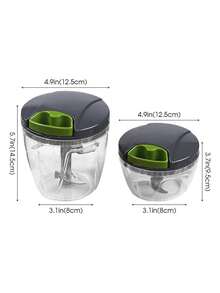 600/1000ml Manual Food Chopper Pull-Down Vegetable Chopper Onion Garlic Chopper Fruit Herb Nut Kitchen Food Processor - Multicolor - View 6