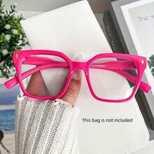 New Fashion Fresh Small Frame Square Plain Versatile Retro Glasses For Women Suitable For Photos And Daily Wear - 粉紅色的 - 查看 1