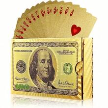 1 Hộp Bài Tây Mạ Vàng - Bộ bài PVC Chống Nước, Bài Poker Mạ Vàng Hình Tiền Đô La, Phù Hợp Cho Mọi Dịp - Đồ Dùng Tiệc Theo Chủ Đề Đa Năng, Bài Poker Nhựa PET Mạ Vàng - vàng - Xem 3