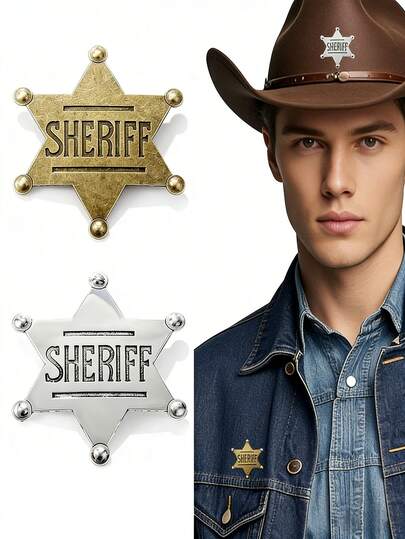 高品质警徽和闪亮星形徽章 - 适合周年纪念、节日、派对礼物和舞台表演奖励，是送给朋友的完美礼物