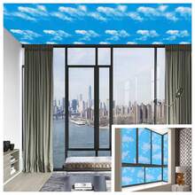 1 Cuộn Giấy Dán Tường Bầu Trời Xanh & Mây Trắng, Chất Liệu PVC Chống Thấm Nước, Chống Ẩm, Dễ Lau Bóc, Thích Hợp Cho Trần Nhà, Phòng Ngủ, Phòng Khách, Phòng Trẻ Em, Nhà Bếp, Tủ, Đồ Nội Thất Tự Làm, Kích Thước 45x100/300/500cm - Bầu trời xanh và những đám mây trắng - Xem 4