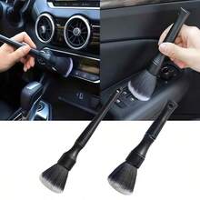 1pc Super Soft Black Car Cleaning Brush, Interior Crevice Duster, Dedicated Air Vent Cleaning Tool - Black Detail Gap Brush - View 13