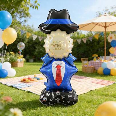 Dad Standing Base Aluminum Foil Balloon, Happy Father's Day Printed Aluminum Foil Balloon, Father's Day Birthday Party Decoration Balloon