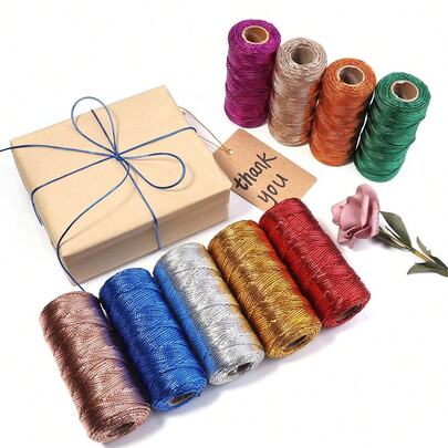 100m/Roll 1.5mm Flat Hollow Gold Wire, Suitable For DIY Holiday Party Decoration, Gift Box Decoration, Clothing Tags, Pendant Hanging Rope, Braiding Rope (Non-Elastic), Multiple Colors Available