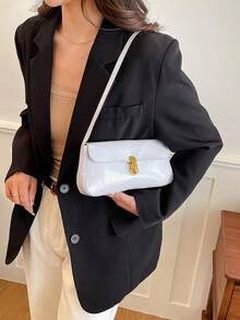 A Fashionable 2026 New Model Elegant Minimalist Style Sophisticated And Classic Ladies' Large Capacity Shoulder Bag At The Underarm Position - White - View 7