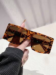 1 pieza Gafas de moda para hombre, nuevo marco cuadrado de alta calidad, versátil, estilo callejero, pasarela, uso diario, fiesta, salida, vacaciones - Multicolor - Ver 19