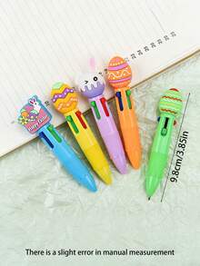 Easter-Themed Multi-Functional Ballpoint Pen - 4-In-1 Multi-Color Pen, Equipped With A Decorative Cap, Lightweight And Portable, Smooth Writing, Suitable For Schools, Offices, Party Gifts, Small And Portable, Suitable For Putting In A Pocket. - Multicolor - View 2
