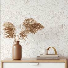Boho Peonies Wallpaper Removable Self Adhesive Minimalistic Wallpaper Floral Peel And Stick Or Pre-Pasted Wallpaper - A - View 1