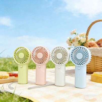 1pc Mini Portable Fan, Lightweight Handheld Fan With Lanyard - Ideal For Office, Outdoor, Travel And Camping - Stay Cool Anytime, Anywhere (Battery Not Included)