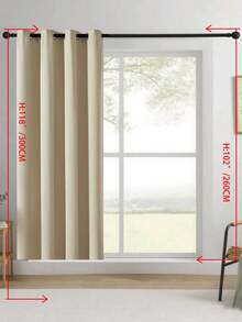 1 rèm cửa cản sáng cổ điển - Rèm cách âm và riêng tư, có khoen kim loại phía trên - Vải polyester dệt trơn độ chính xác cao, thích hợp cho phòng ngủ, cửa hiên - Rèm kiểu đồng quê không dây, phù hợp cho mọi mùa, áp dụng cho phòng ngủ và phòng khách. - Màu be - Xem 32