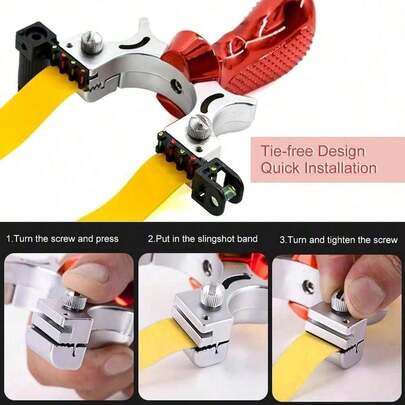 1个户外弹弓，适合成人练习和娱乐，便携式橡胶弹弓（橡皮筋颜色随机）