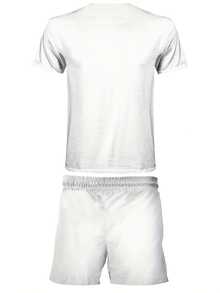 RGETH Men's Casual Two-Piece Set With Digital Print Summer English Love Bear Pattern, Round Neck Short Sleeve T-Shirt And Drawstring Shorts With Pockets, Knitted Round Neck, Slight Stretch, Regular Fit Summer Outdoor Sportswear Shirts Mens Clothes - 多色 7 - 查看 4
