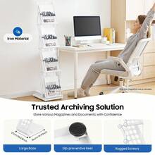 SENDERPICK For Exhibition And Trade Show Display Stand&Foldable Magazine Rack With 4 Pockets - White 1pc - View 2