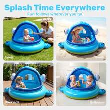 - Piscina Inflable para s Tienda de campaña de Piscina para bebés de Ballenas Piscina Infantil para s 54 x 56 x 28 Pulgadas Piscina para s pequeños para Fiestas de natación - AZUL - Ver 6