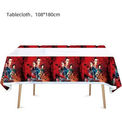 2pcs New Stranger Things Season 5 Birthday Theme Party Decorative Set Wallpaper Back-To-School Season Party Holiday Gifts