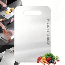 1pc Durable Stainless Steel Cutting Board, Double-Sided Chopping Board - Non-Slip Base, Easy To Clean With Handle - Corrosion-Resistant Stainless Steel Material, Suitable For Meat, Vegetables, Fruits Processing - Dishwasher , Portable For Indoor And Outdoor Use - Essential For Home, Restaurant, Camping, Picnic - Stylish Metal Design, Durable Kitchen Tool, Kitchen Accessory, Cutting Board, Christmas Gift - - - View 7