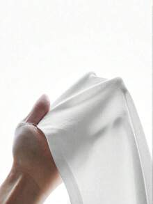 Camiseta holgada elástica de punto para hombre con estampado de eslogan, para verano - Blanco - Ver 3