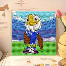 Football Party Supplies Diamond Painting FIFA Peripheral Mascot Diamond Painting Children's Handicraft, Holiday Family Party Gifts, Carnival Festival Supplies, Holiday Small Gifts, Holiday Essentials, Suitable For Various Parties And Event Souvenirs - Multicolor - View 6