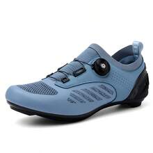 Giày đạp xe unisex dành cho nam và nữ, giày đua xe đạp đường trường tự khóa, giày thể thao tốc độ cho nữ, giày đạp xe đường trường có đinh SPD. - Màu xanh lam - Xem 4