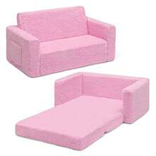 Cozee Flip-out Sherpa 2-in-1 Convertible Sofa to Lounger for - Rosa - Ver 1