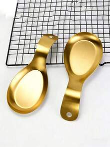 不锈钢汤勺架、勺子托盘、酱料碟架，适用于厨房、自助餐、自取 - 金色 - 查看 1