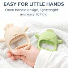 3 Pack Baby Silicone Teething Toys | Soft Chew Teethers For Infants - Mint Green - View 3