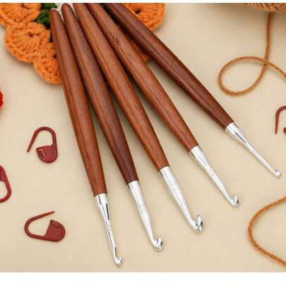 New Silver-Plated Red Precious Aluminum Crochet Hooks 3.0mm-10mm, Rust-Resistant Handmade DIY Knitting Needles