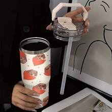 1pc/5pcs 30oz Stainless Steel Mug With Dachshund Heart Shape Design, Suitable For International Pet Day, Valentine's Day, Mother's Day, Theme Parties, Birthdays And Other Holidays. Keeps Drinks Hot Or Cold, Minimalist And Fashionable. - Multicolor - View 8