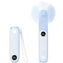 Kipas Genggam Portabel Sweetfull, Layar Digital / 2 Kecepatan yang Dapat Diatur / 1500mAh / Dapat Diisi Ulang USB / Dengan Tali dan Lampu / Mudah Disimpan / Kipas Mini Lipat, Cocok untuk Olahraga Luar Ruangan, Berkemah, Kantor, Kamar Tidur, dan Ruang Belajar - Dapat dilipat - View 15
