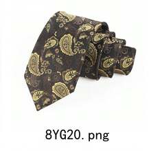 1pc Men's Necktie, Suitable For: Wedding, Business, Casual, Party. Interesting Pattern, Cashew Flower Tie, Stain-Resistant & Wrinkle-Resistant, Striped Polka Dot Retro Tie, Paisley Fabric - Multicolor - View 4