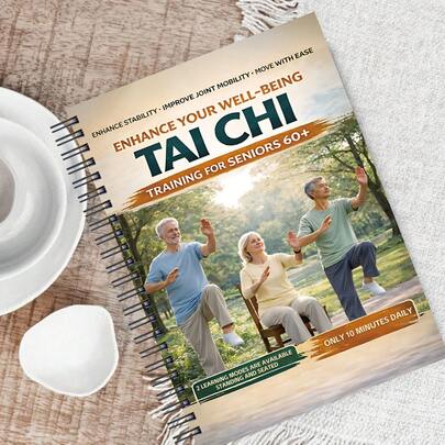 1 ชิ้น สมุดบันทึกเกลียวหลักสูตรการสอนไทเก๊กขั้นสูง, เหมาะสำหรับผู้ที่มีอายุ 60 ปีขึ้นไป หลักสูตรนี้สามารถบรรเทาความเมื่อยล้าของกล้ามเนื้อและเพิ่มความยืดหยุ่นของข้อต่อ มีแผนการออกกำลังกายแบบยืน/นั่ง 10 นาทีทุกวัน เหมาะสำหรับมอบให้พ่อแม่ ปู่ย่าตายาย และญาติผู้สูงอายุ