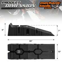 Vehicle Ramp Set Of 2 Universal Drive-On 2-Stage Incline Ramps, 2.5 Ton (5000 Lb) Lifting Capacity, Nestable & Portable Auto Service Ramp - 長35英寸 x 寬13英寸 x 高9英寸 - 查看 4
