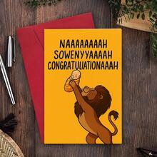 1pc Lion Style Greeting Card - Adorable Lion And Cub Design, Suitable For Newborn, Baby Shower Or New Parents Celebration, Unique Greeting Card - A - View 8