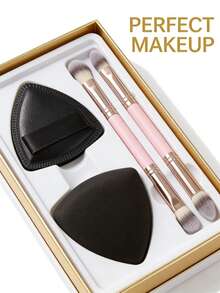 Pink & Gold Dual-Ended Makeup Brushes, Suitable Cosmetic Tools For Beginners - Multicolor - View 10