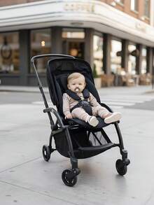 1 pieza Colchoneta suave y transpirable para silla de paseo de bebé, adecuada para múltiples cochecitos - Negro - Ver 8