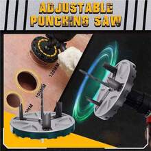 Adjustable Punching Saw Round Hole Opener Tools with Positioning Bit and 3 Tooth Blades - Sierra de punzonado ajustable - Ver 4