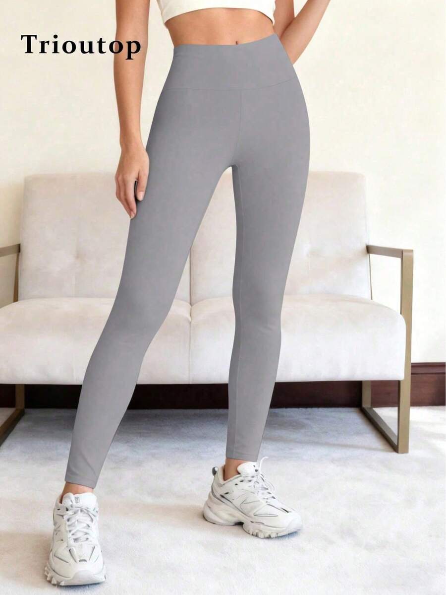 Quần yoga ôm sát cạp cao, co giãn dành cho nữ dáng nhỏ nhắn, trang phục tập thể dục yoga, quần legging mùa hè thoải mái. - Màu Xám nhạt - Xem 1