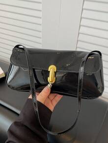 现代风格。2026新款。精致时尚。经典百搭。女士单肩包，配有可调节肩带。 - 黑色 - 查看 2