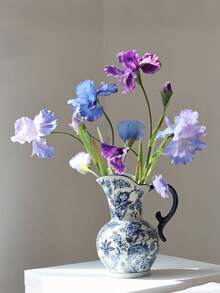 1 buc., floare artificială de iris de 80 cm, floare de mătase, decor floral, umplutură pentru vază, piesă centrală pentru masă, decorațiune de nuntă, decor de birou, decorațiune pentru casă, decor pentru cameră, decor de perete, decorațiune de grădină, decor exterior, decorațiune pe tot parcursul anului - Multicolor - Vizualizare 3