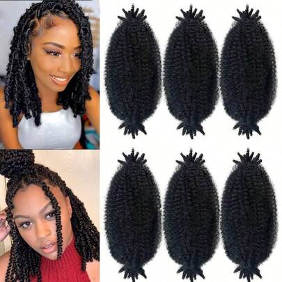 6 Gói Tóc Xoắn Afro Sôi Dẻo 8 Inch Đã Tách Sẵn Cho Tóc Xoăn Mềm Màu Đen Marley Twist Tóc Nối Móc Tóc Xoắn Afro Sôi Dẻo 8 Inch Đã Tách Sẵn Tóc Xoăn Kinky Twist Tóc Tết Móc Móc Cho Tóc Xoăn Mềm Bị Rối Tóc Xoắn Sôi Dễu Cho Cả Nam và Nữ, Tóc Nối Tóc Xoăn Dreadlock