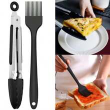 Multi-Functional Silicone Kitchen Tools | Salad Tongs, BBQ Clip & Oil Brush For Cooking - A - View 11