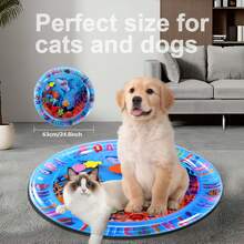 Durable Anti-Scratch Pet Splash Mat For Cats & Dogs, Non-Slip Easy To Clean, Thick PVC Material, Interactive Underwater Adventure Design - Multicolor - View 11