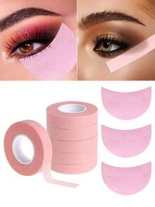 21pcs Eye Shadow Tape Set, Eyeshadow Stencils, False Lash Extension Tool, Pink Eyeshadow Stickers, Non-Woven Makeup Tools, Eye Isolation Stickers, Eye Makeup Assist Stickers, Beauty Tools. Suitable For Eyeshadow, Eyeliner, Mascara And Lipstick Application. - Multicolor - View 1
