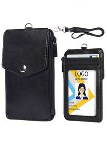 Zipper Card Holder, PU Material Multi-Card Slots Vertical Work ID Card, Bus Card, ID Card Pouch - Multicolor - View 15