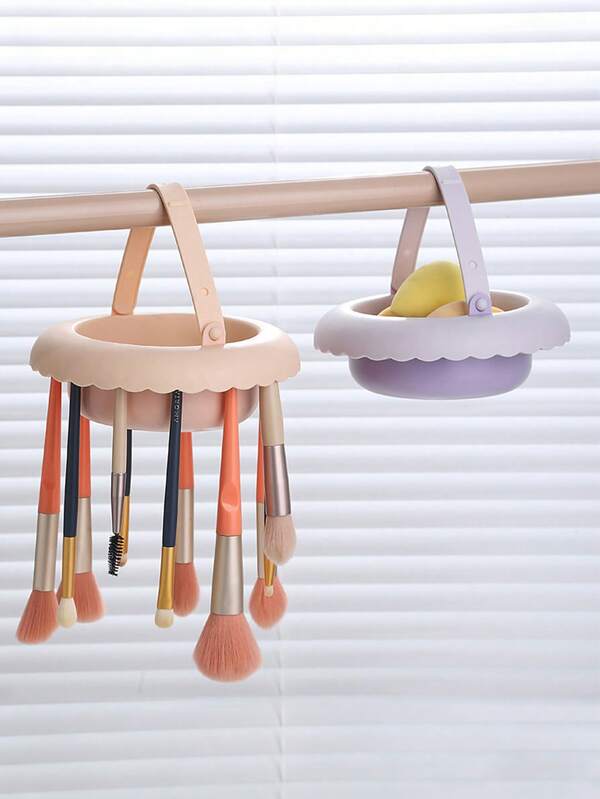 1pc New Makeup Brush Cleaning Bowl, Powder Puff And Brush Drying Rack, TPR Makeup Sponge Cleaning Tool